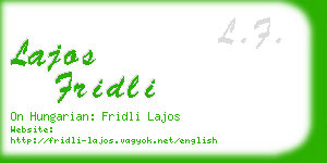 lajos fridli business card